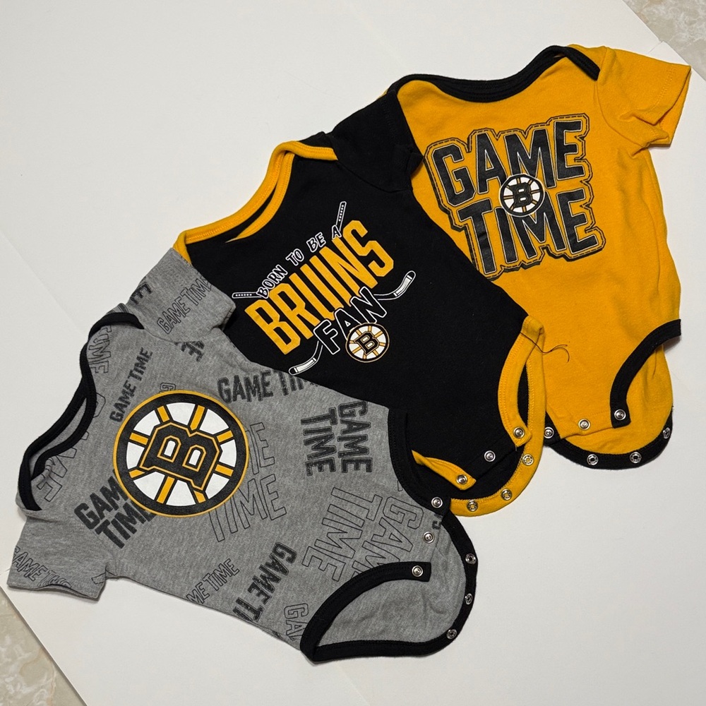 NHL Bruins Kids One Pieces - Black, Gray, Yellow